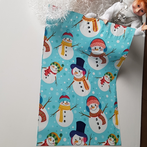 🎅🏼25 pcs Snowman Poly Mailers 10"x13" inch - Picture 2 of 4